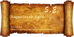 Sagmeister Emil névjegykártya